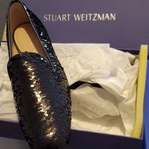 Black sequin loafers